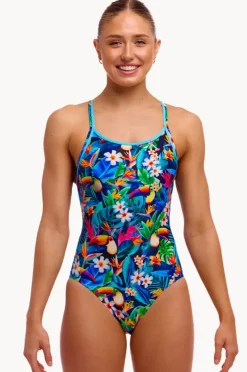 Women Funkita Birdie Wordie Diamond Back One Piece