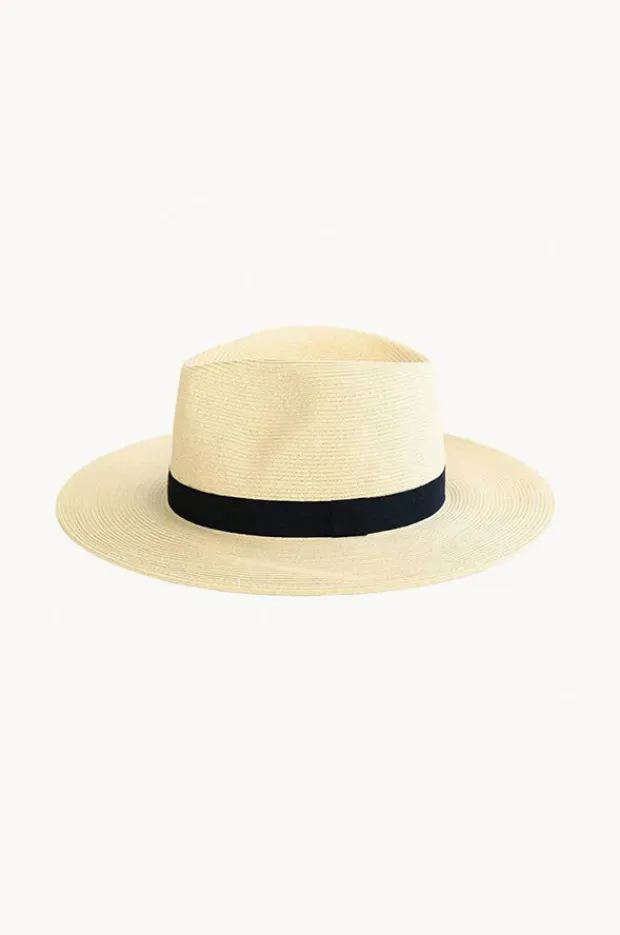 Women Sundaise Black Band Packable Panama Hat