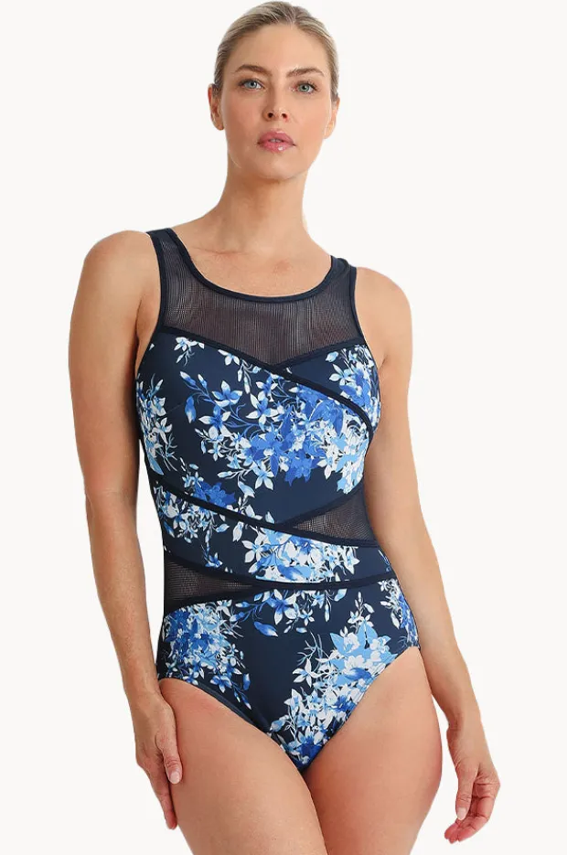 Women Poolproof Blissful Taped High Neck One Piece