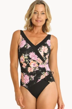 Women Jantzen Bloom Gathered Surplice One Piece