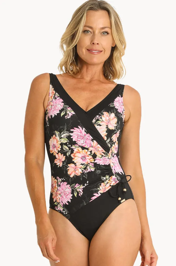 Women Jantzen Bloom Gathered Surplice One Piece