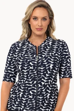 Women Babes In The Shade Blue Acacia Short Sleeve Suntop