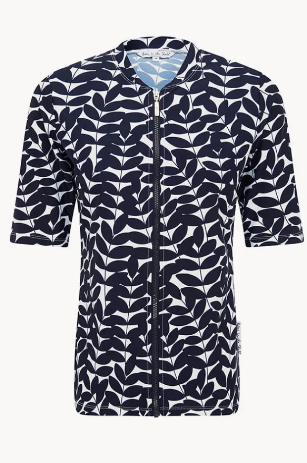 Women Babes In The Shade Blue Acacia Short Sleeve Suntop