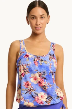 Women Sea Level Blue Hawaii Blouson Tankini Separate