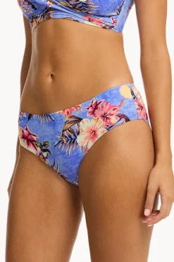 Women Sea Level Blue Hawaii Mid Bikini Pant