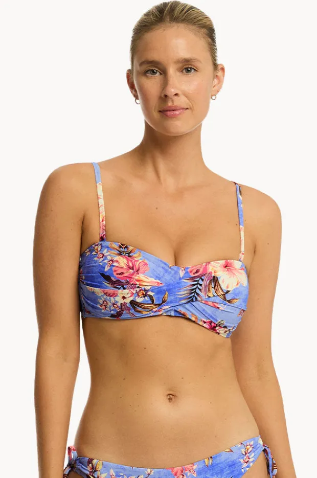 Women Sea Level Blue Hawaii Twist Bandeau