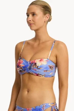 Women Sea Level Blue Hawaii Twist Bandeau