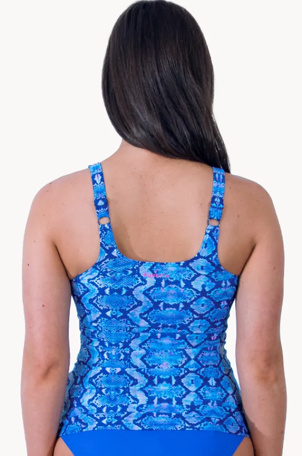 Women Funkita Blue Viper Scoop Neck Tankini Separate