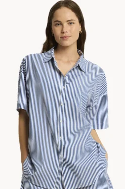 Women Sea Level Boathouse Aloha Shirt