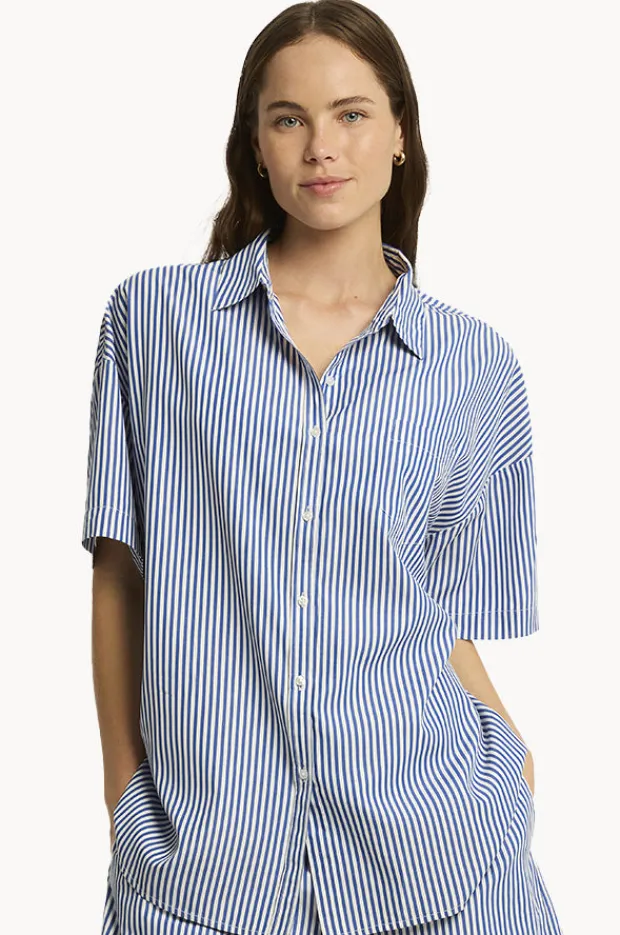 Women Sea Level Boathouse Aloha Shirt