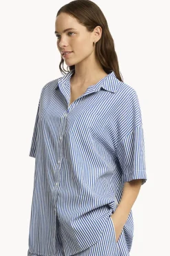 Women Sea Level Boathouse Aloha Shirt