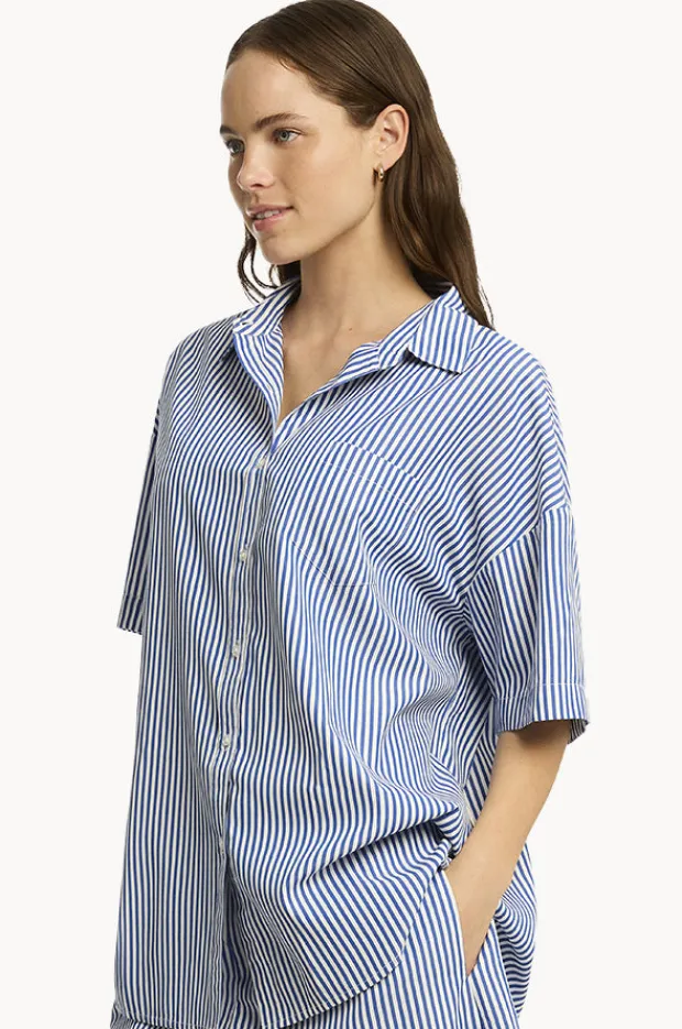 Women Sea Level Boathouse Aloha Shirt