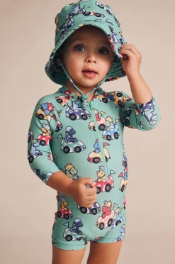 BOY Huxbaby Boys Racer Dino Sunsuit