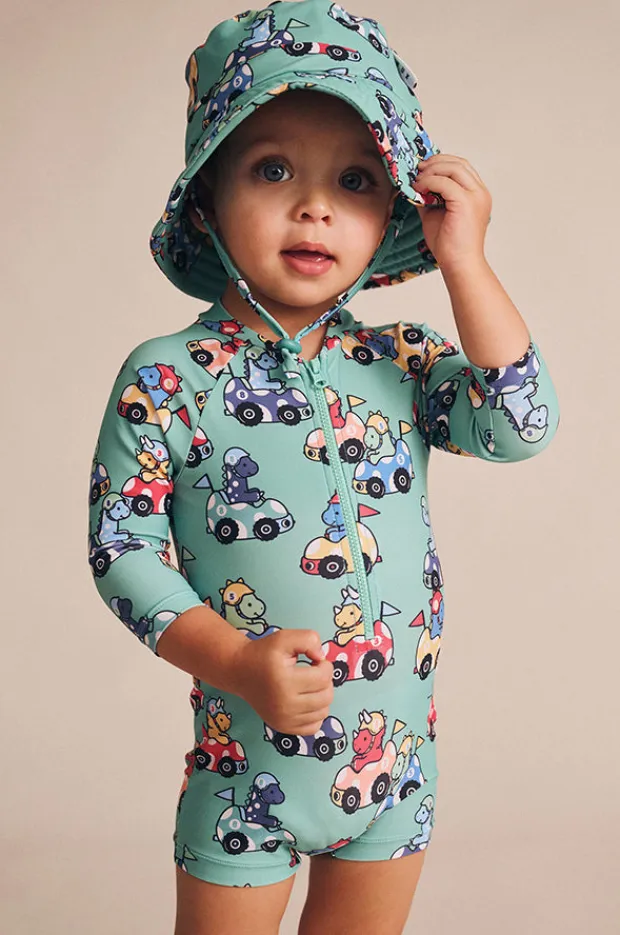 BOY Huxbaby Boys Racer Dino Swim Hat