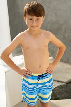 BOY Salty Ink Boys Shipwrecked Stripe Boardshort