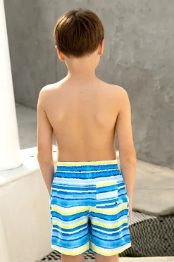 BOY Salty Ink Boys Shipwrecked Stripe Boardshort