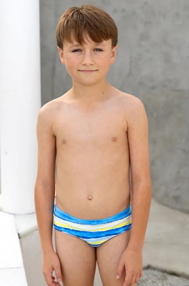 BOY Salty Ink Boys Shipwrecked Stripe Racer Brief