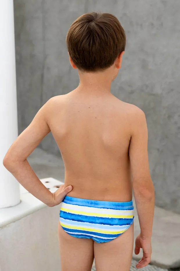 BOY Salty Ink Boys Shipwrecked Stripe Racer Brief
