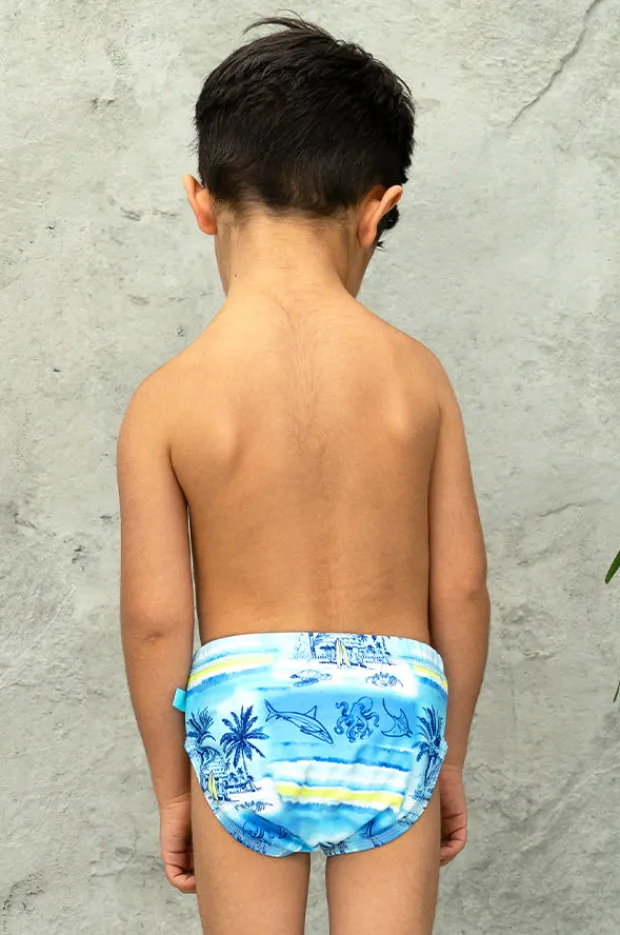 BOY Salty Ink Boys Shipwrecked Swim Nappy