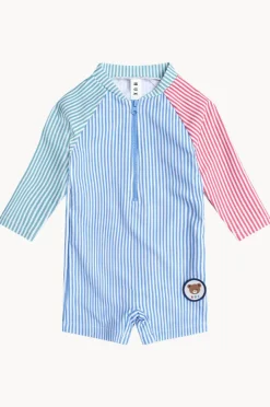 BOY Huxbaby Boys Spliced Stripe Sunsuit