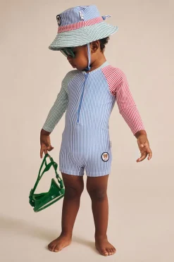 BOY Huxbaby Boys Spliced Stripe Sunsuit