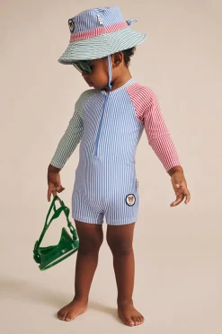 BOY Huxbaby Boys Spliced Stripe Swim Hat