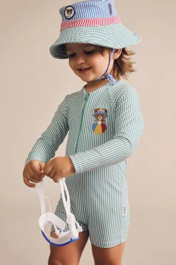 BOY Huxbaby Boys Spliced Stripe Swim Hat