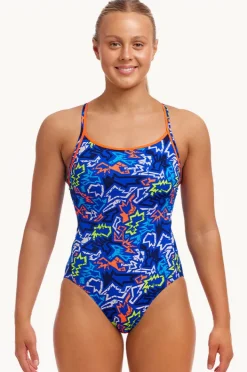 Women Funkita Broken Hearts Diamond Back One Piece