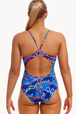 Women Funkita Broken Hearts Diamond Back One Piece