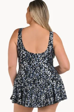 Women Maxine Brushstroke Shimmer Swim Dress +