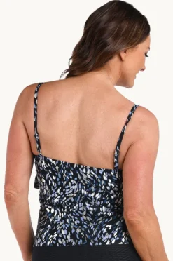 Women Maxine Brushstroke Shimmer Tiered Tankini Separate