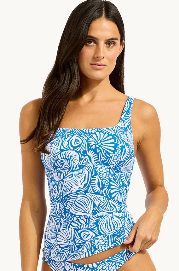Women Seafolly C Shells Square Neck Tankini Separate