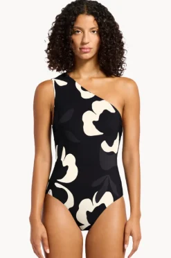Women Jets Cactus Garden One Shoulder One Piece
