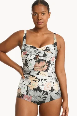 Women Sea Level Calypso Twist Front Boyleg One Piece