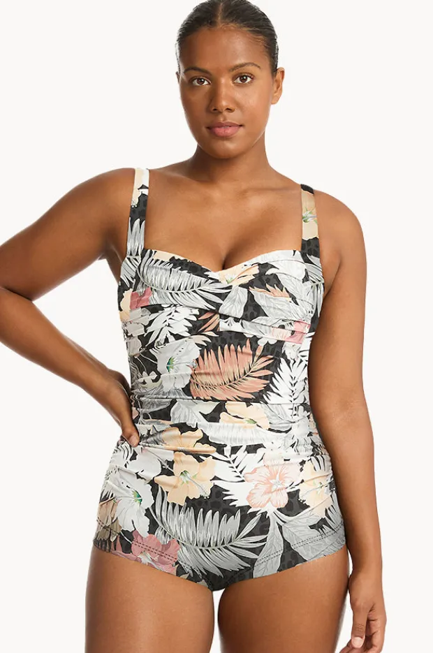 Women Sea Level Calypso Twist Front Boyleg One Piece
