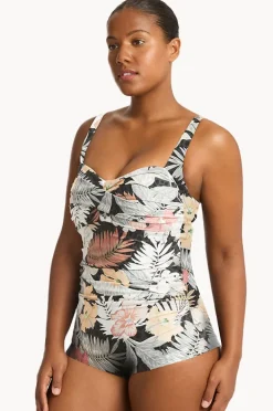 Women Sea Level Calypso Twist Front Boyleg One Piece