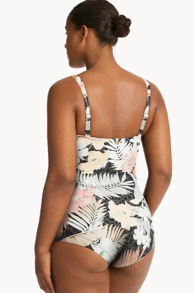 Women Sea Level Calypso Twist Front Boyleg One Piece