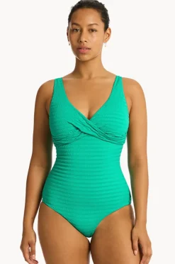 Women Sea Level Capri Cross Front One Piece