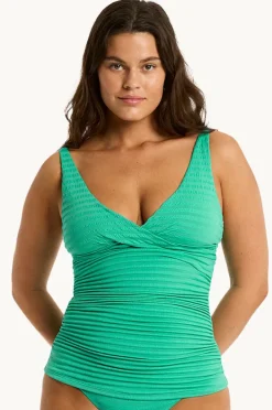 Women Sea Level Capri Cross Front Tankini Separate