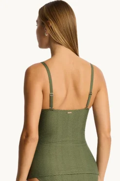 Women Sea Level Caracus Cross Front Tankini Separate