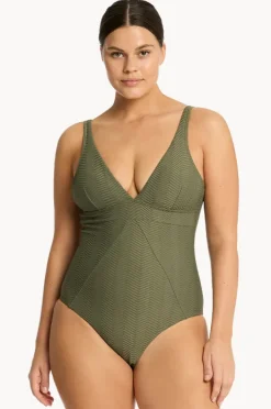 Women Sea Level Caracus Scoop Back Panel Line One Piece