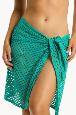 Women Sea Level Castaway Mid Length Mesh Wrap