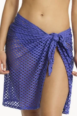 Women Sea Level Castaway Mid Length Mesh Wrap