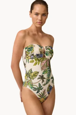 Women Monte u0026 Lou Catalina Ruched U Wire Bandeau One Piece