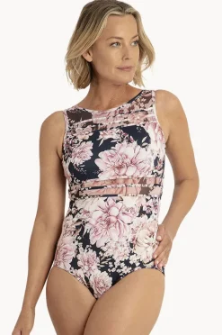Women Jantzen Chiara Mesh High Neck One Piece