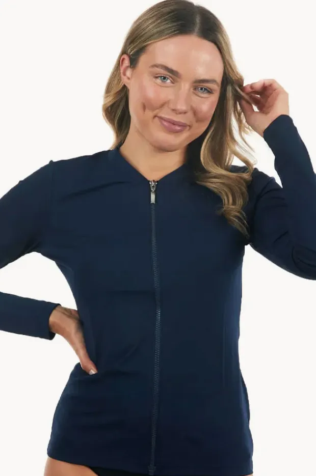 Women Babes In The Shade Classic Zip Long Sleeve Suntop