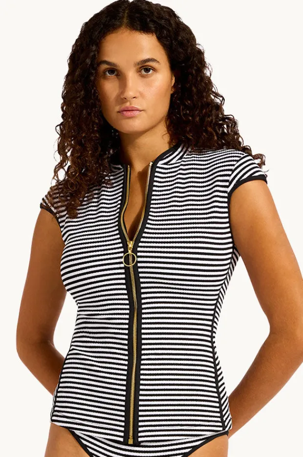 Women Seafolly Clubhouse Cap Sleeve Suntop