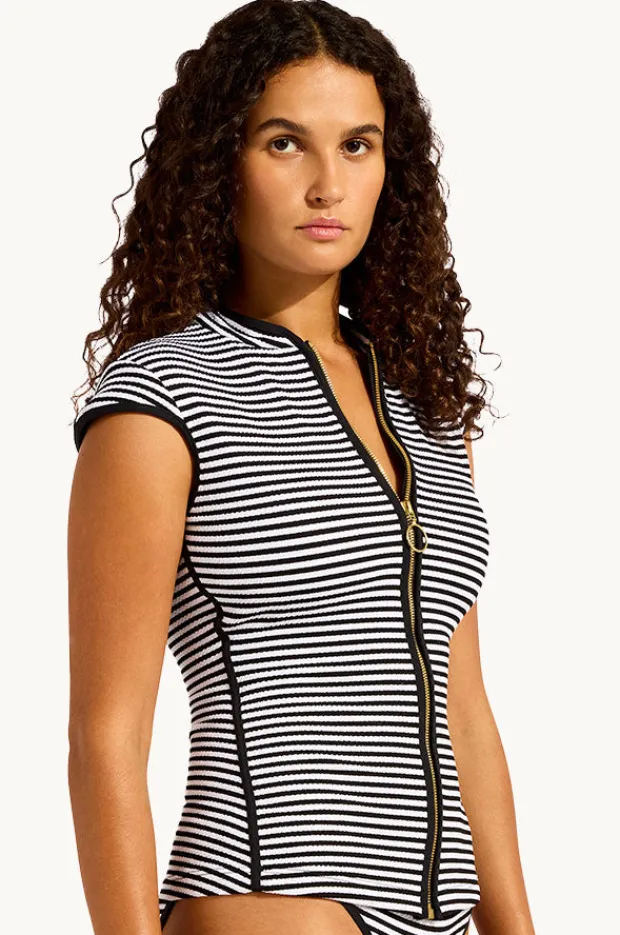 Women Seafolly Clubhouse Cap Sleeve Suntop
