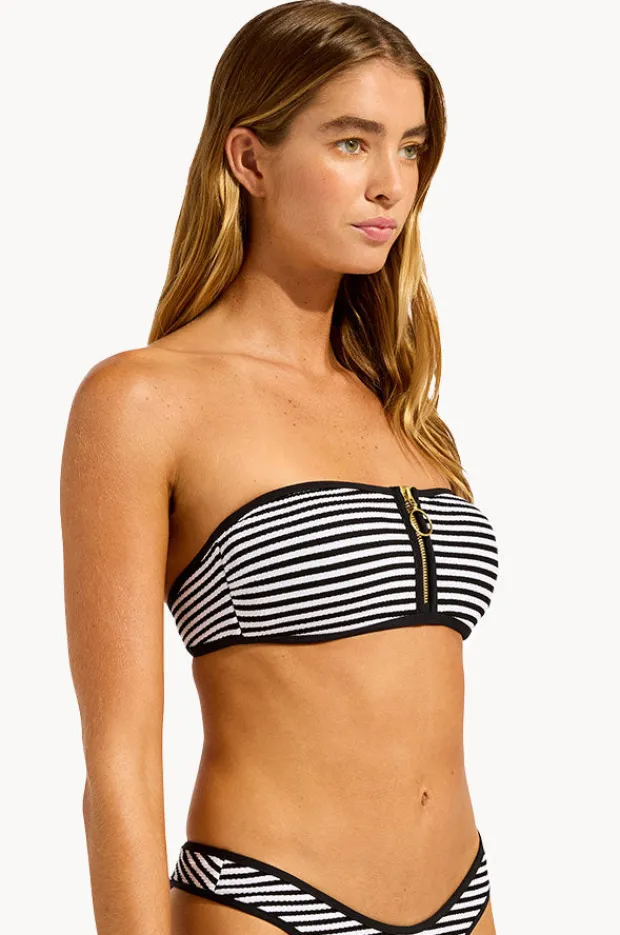 Women Seafolly Clubhouse Zip Front Bandeau