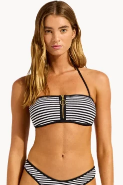 Women Seafolly Clubhouse Zip Front Bandeau
